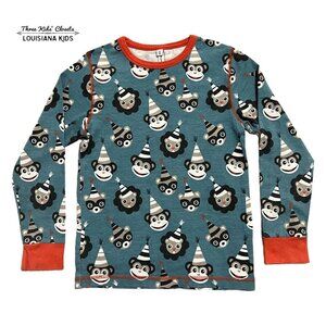 Maxomorra Sz 122/128 (7-8Y) Organic Animals In Party Hats Tee Shirt